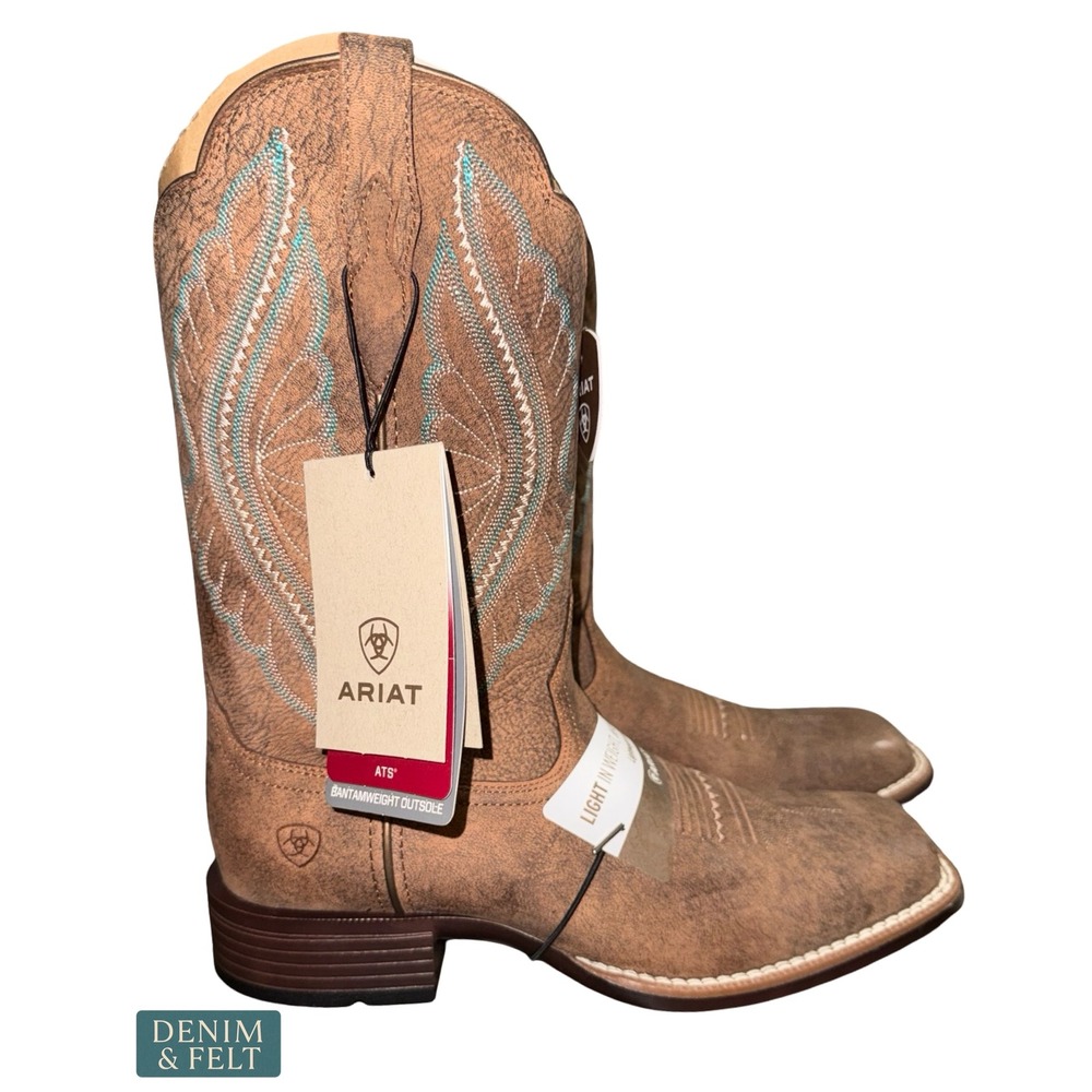 NEW Ariat PrimeTime Womens Western Boots Tack Room Brown Leather Size 9 B - Picture 9 of 14